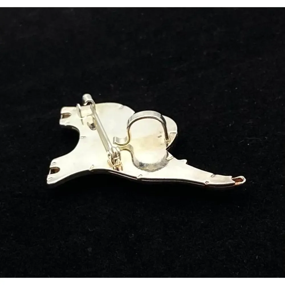 Vintage Elephant Brooch Pendant & Earrings Set Silver Tone